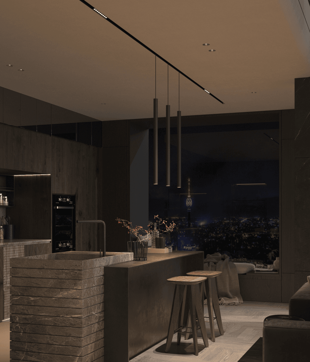 Elegant and cozy residential interior design